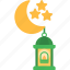 ramadan, decoration, moon, lamp, crescent, muslim, light 
