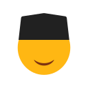 black cap, emoji, face, islam, muslim, smilling face