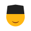 black cap, emoji, face, islam, muslim, smilling face 