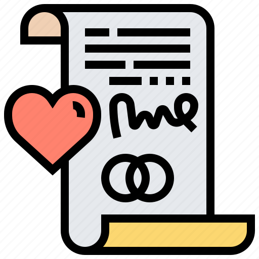 Agreement, certificate, document, marriage, wedding icon - Download on Iconfinder