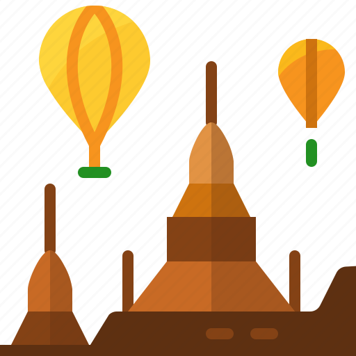 Ancient, bagan, balloon, landmark, myanmar icon - Download on Iconfinder