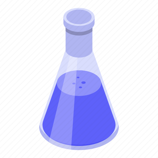 Blue, cartoon, chemical, flask, isometric, logo, medical icon - Download on Iconfinder