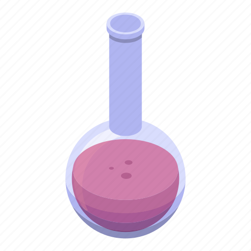 Cartoon, chemical, flask, frame, isometric, medical, red icon - Download on Iconfinder