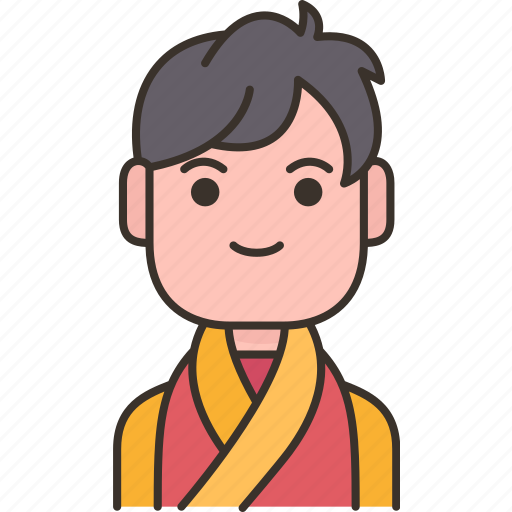 Bhutanese, bhutan, male, traditional, dress icon - Download on Iconfinder