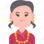 bhutanese, woman, ethnic, traditional, asian 
