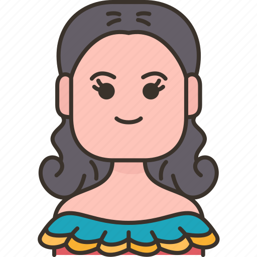 Colombian, woman, ethnic, traditional, costume icon - Download on Iconfinder