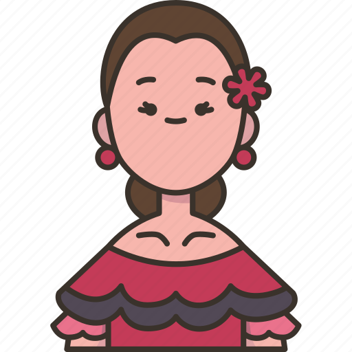 Spanish, spain, national, dress, woman icon - Download on Iconfinder