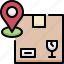 delivery, shipping, package, logistics, box, address, pin, location, map 