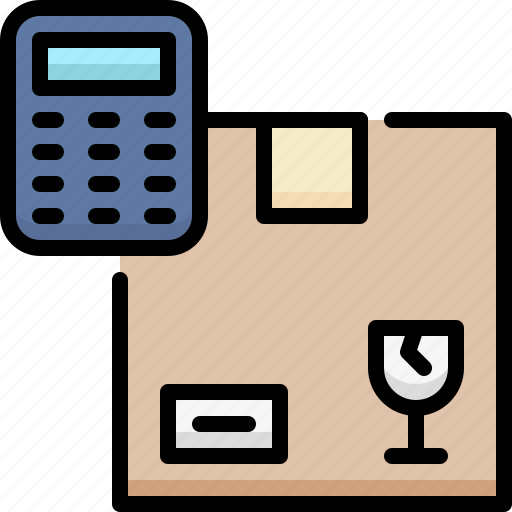 Delivery, shipping, package, logistics, box, calculator, calculation icon - Download on Iconfinder