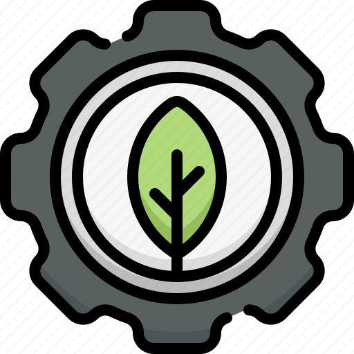 Ecology, eco, environment, green energy, management, leaf, gear icon - Download on Iconfinder
