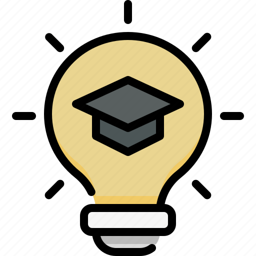 Education, school, learning, creativity, idea, mortarboard, lightbulb icon - Download on Iconfinder