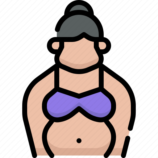 Fitness, gym, exercise, fat female, body, obese, weight icon - Download on Iconfinder