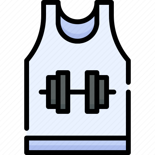 Fitness, gym, exercise, tank top shirt, sleeveless, clothes, fashion icon - Download on Iconfinder
