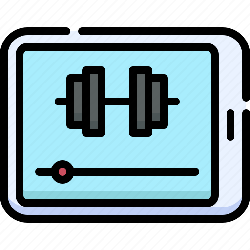 Fitness, gym, exercise, video tutorial, play, video, tutorial icon - Download on Iconfinder