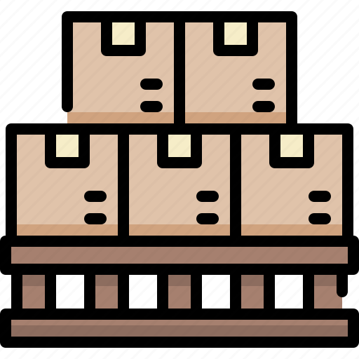 Logistics, shipping, delivery, box pallet, boxes, package, warehouse icon - Download on Iconfinder
