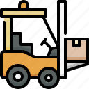 logistics, shipping, delivery, forklift, vehicle, warehouse, box