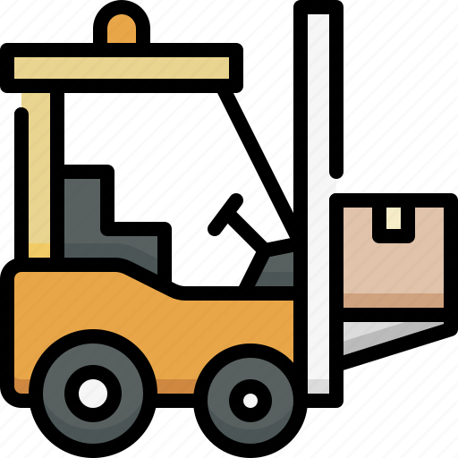 Logistics, shipping, delivery, forklift, vehicle, warehouse, box icon - Download on Iconfinder