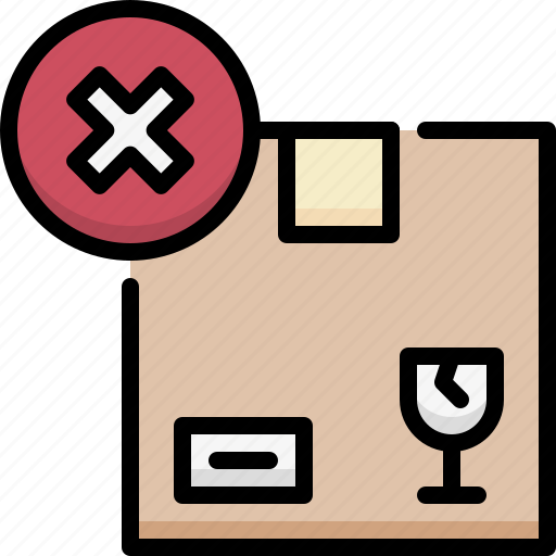 Logistics, shipping, delivery, rejected, cancel, decline, package icon - Download on Iconfinder