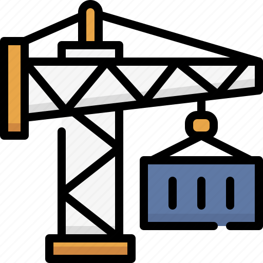 Logistics, shipping, delivery, tower crane, lift, cargo, loading icon - Download on Iconfinder