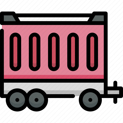 Logistics, shipping, delivery, wagon, vehicle, carriage, container icon - Download on Iconfinder
