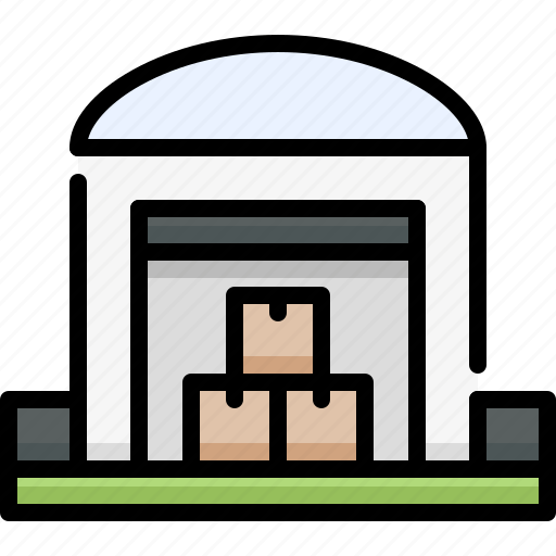 Logistics, shipping, delivery, warehouse, storage, building, package icon - Download on Iconfinder