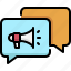 marketing, business, advertising, bubble chat, message, megaphone, notification 