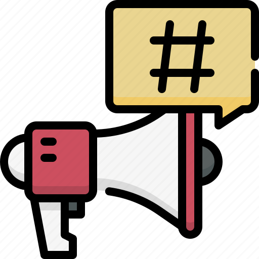 Marketing, business, advertising, hashtag, tag, promotion, megaphone icon - Download on Iconfinder