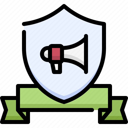 Marketing, business, advertising, protection, insurance, shield, megaphone icon - Download on Iconfinder