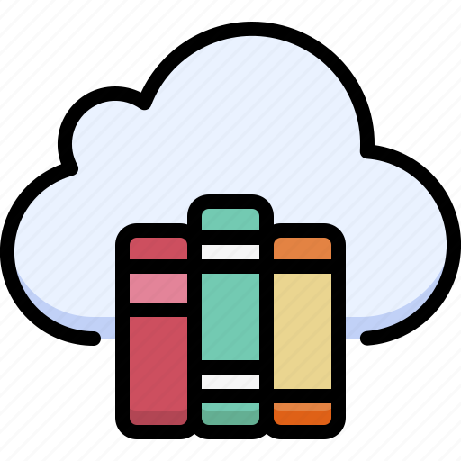 Online learning, education, school, cloud library, book, cloud book, storage icon - Download on Iconfinder