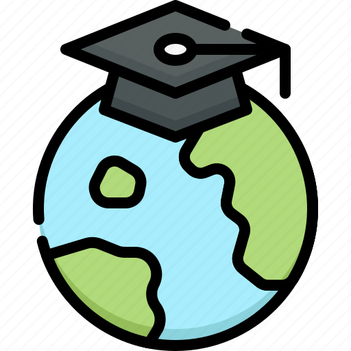 Online learning, education, school, general knowledge, globe, mortarboard, study icon - Download on Iconfinder