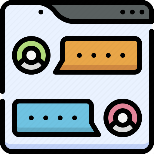 Online learning, education, school, room chat, chat, message, discussion icon - Download on Iconfinder