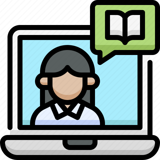 Online learning, education, school, teacher, teaching, laptop, study icon - Download on Iconfinder