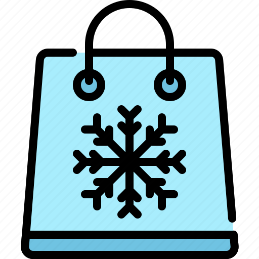 Winter, season, shopping bag, paper bag, shop bag, snow, shopping icon - Download on Iconfinder