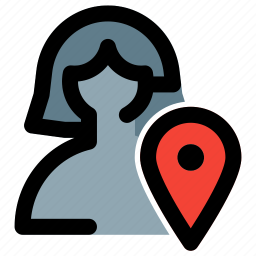 Location, pin, map, single woman icon - Download on Iconfinder