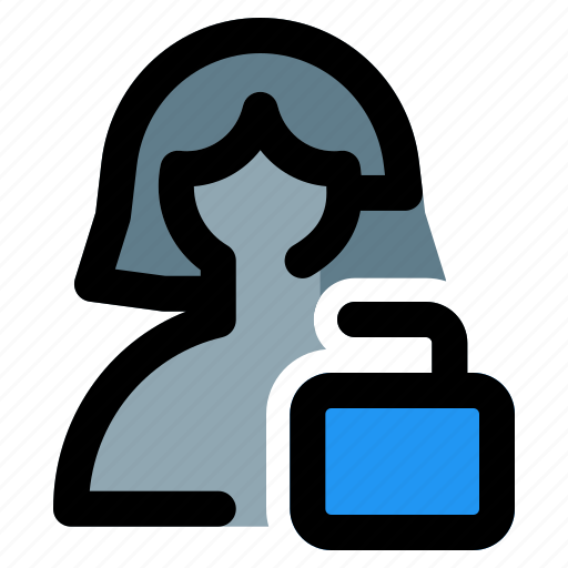 Unlock, single woman, open, security icon - Download on Iconfinder