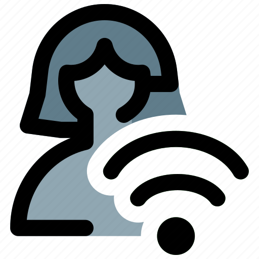 Wifi, internet, connection, single woman icon - Download on Iconfinder