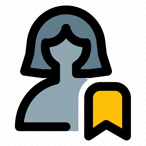 Bookmark, single woman, tag, save icon - Download on Iconfinder