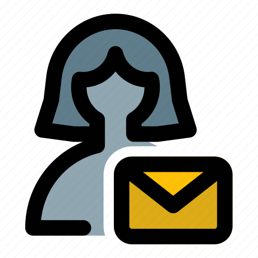 Mail, email, envelope, single woman icon - Download on Iconfinder
