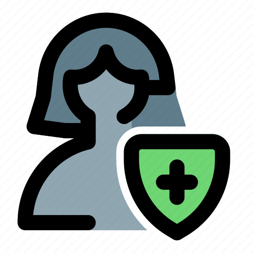 Shield, protect, single woman, secure icon - Download on Iconfinder