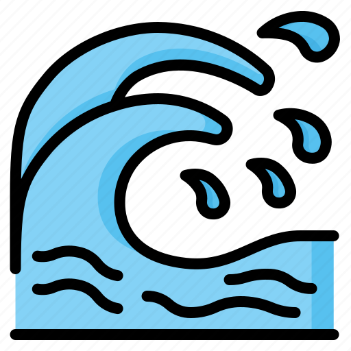 Disaster, earthquake, flood, sea, tsunami, water, wave icon - Download on Iconfinder