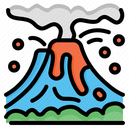 Volcano, eruption, disaster, lava, explosion, mountain icon - Download on Iconfinder