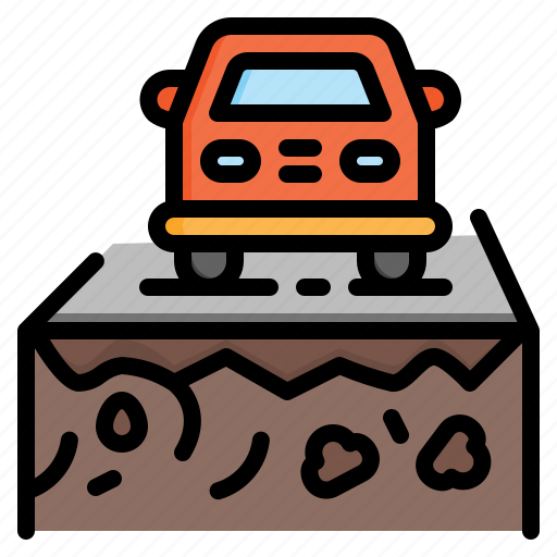 Car, destruction, disaster, earthquake, road, under, collapse icon - Download on Iconfinder