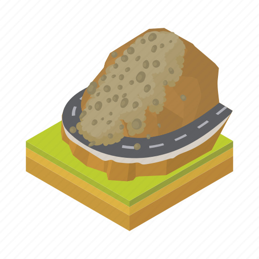 Cartoon, mountain, nature, road, rock, rockfall, travel icon - Download on Iconfinder