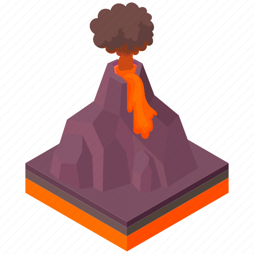 Cartoon, eruption, lava, mountain, natural, nature, volcano icon - Download on Iconfinder