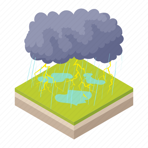 Cartoon, cloud, lightning, rain, storm, thunderstorm, weather icon - Download on Iconfinder