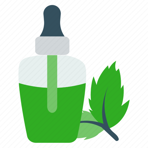 Bottle, eye dropper, leaf, liquid, mentha, oil, peppermint icon - Download on Iconfinder
