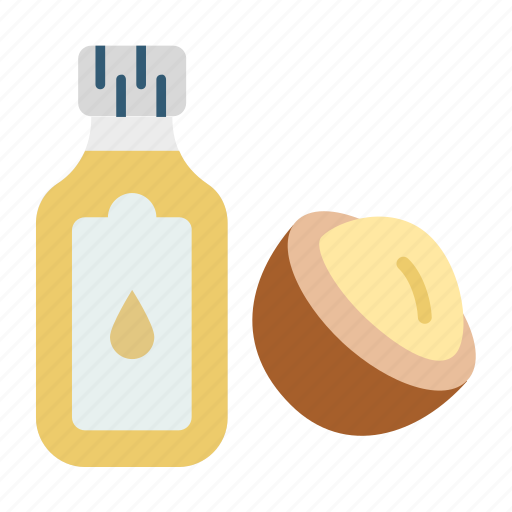 Essential, growth, hair, macadamia, nut, oil icon - Download on Iconfinder