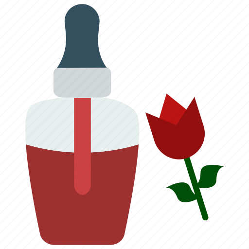 Bottle, eye dropper, flower, oil, plant, rose, untitled icon - Download on Iconfinder