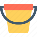 bucket, pail, paint bucket, water, water bucket