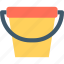 bucket, pail, paint bucket, water, water bucket 